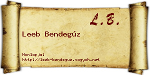 Leeb Bendegúz névjegykártya